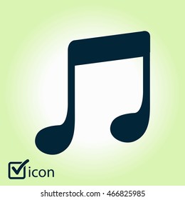 Music note icon. Musical symbol. Flat design style.