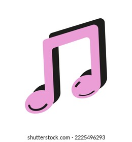 Music note icon, Music notes symbol, vector illustration  isolated on white background. 

