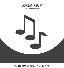 Music note icon on the background