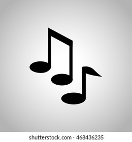 Music note icon on the background