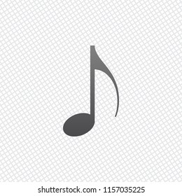 Music note icon. On grid background