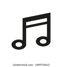 Music note icon on white background.