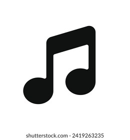 Musik-Notensymbol auf weißem Hintergrund. Vektorgrafik