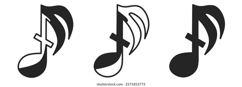 Music note icon on white background. Vector logo music note illustration.