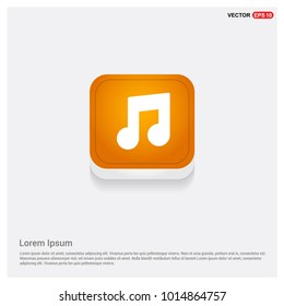 Music note icon Orange Abstract Web Button