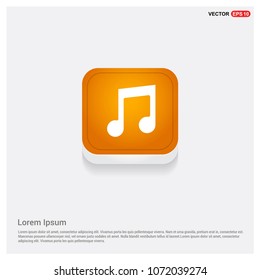 Music note icon Orange Abstract Web Button