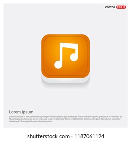 Music note icon Orange Abstract Web Button - Free vector icon