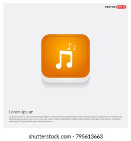 Music note icon Orange Abstract Web Button
