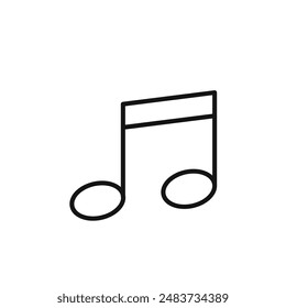 music note icon outline collection in black