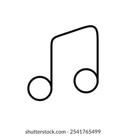 Music note icon Outline set in black and white color