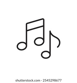 Music note icon outline set sign