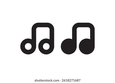 Music note icon in outline and solid style Vector