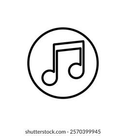 Music note icon Outline thin set