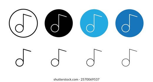 music note icon Outline vector for web ui