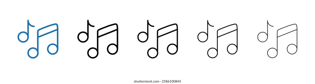 Music note icon Outline vector logo for web ui