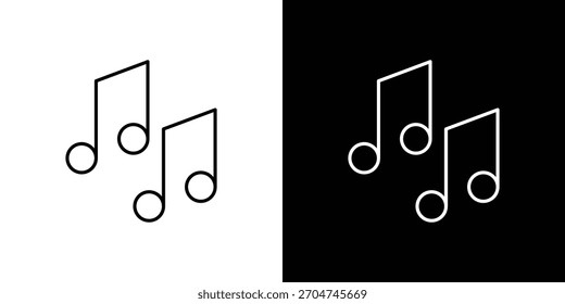 Pixel de icono de nota musical perfecto. Símbolo de contorno. Dibujo lineal simple.