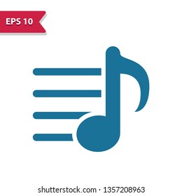 Music Note Icon. Professional pixel-aligned icon in glyph style.