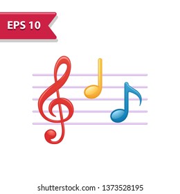 Music Note Icon. Professional, pixel-aligned icon in realistic colors.