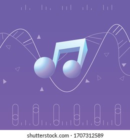 icono de nota musical con fondo morado