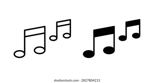 Music Note icon representing music, sound, melody, and audio content. Clean outline and filled vector symbol suitable for musicians, songs, entertainment, audio platforms, education, and creative projects.