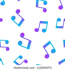 Music note icon seamless pattern background. Business concept vector illustration. Sound media audio note symbol pattern.