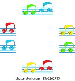 Music note Icon, Seamless Wallpaper pattern. 