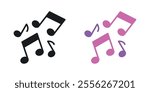 Music note icon set in black and colored versions.