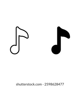 Music note icon set color editable on white background
