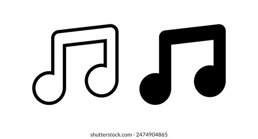 Music note icon set. flat illustration of vector icon