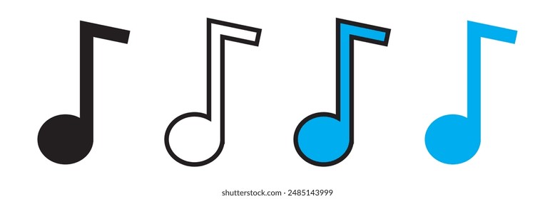 Music note icon set. flat illustration of vector icon