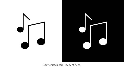 Conjunto de iconos de notas musicales. colección de iconos planos. conjunto de siluetas de línea plana.