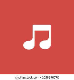music note icon. sign design. red background