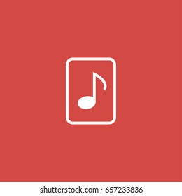 music note. icon. sign design. red background