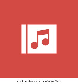 music note. icon. sign design. red background