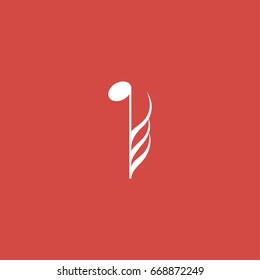 music note icon. sign design. red background