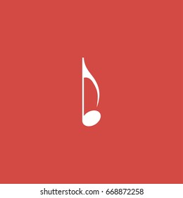music note icon. sign design. red background