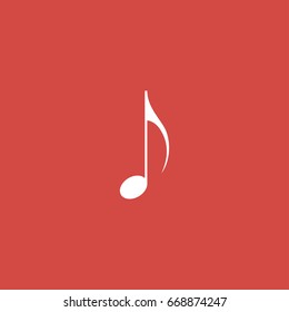 music note icon. sign design. red background