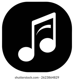 music note icon silhouette vector