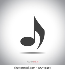 Music note icon. Silhouette note. Vector illustration.
