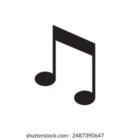 Icono de nota musical en diseño simple. Ilustración vectorial