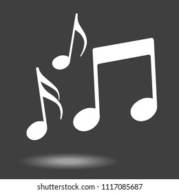 Music note icon - simple flat design isolated on white background, vector