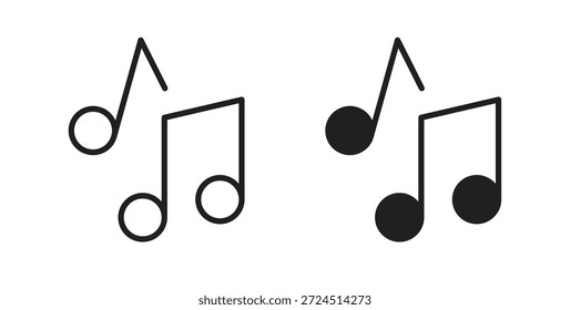 Icono de nota musical en elemento de logotipo abstracto de Diseño gráfico moderno de tendencia plana simple