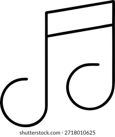 Music Note Icon Simple Line Art Design
