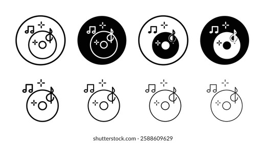 music note icon Simple outline vector logo