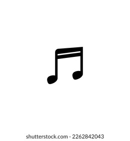 Music note icon. Simple style music festival poster background symbol. Music note brand logo design element. Music note t-shirt printing. vector for sticker.