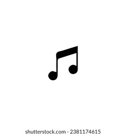 Music note icon. Simple style music day festival poster background symbol. Music brand logo design element. Music note t-shirt printing. Vector for sticker.