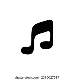 Music note icon. Simple style music day festival poster background symbol. Music brand logo design element. Music note t-shirt printing. Vector for sticker.