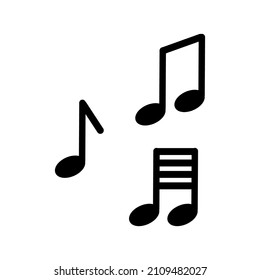 Music note icon. Sound element. Melody sign. Creative logo. Flat design. Modern art. Vector illustration. Stock image. 