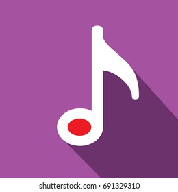 Music note icon. Sound and music icon. Flat design. Vector illustration.