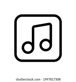 Icono de nota musical con estilo cuadrado